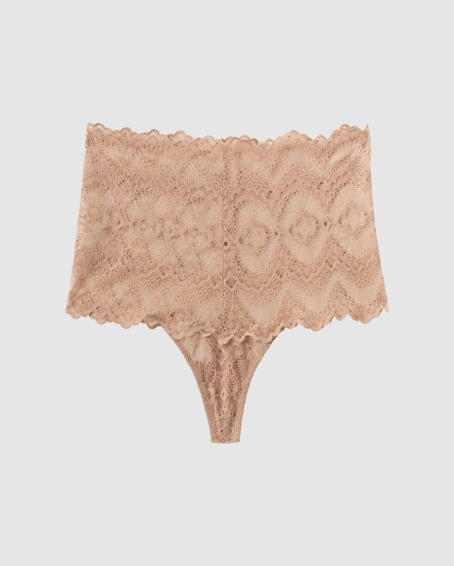 Lace Galloon Thong Warm Nude
