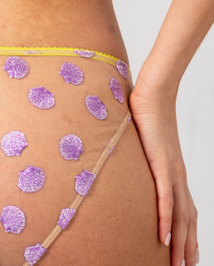 Mesh Bikini Briefs Warm Nude/Lilac