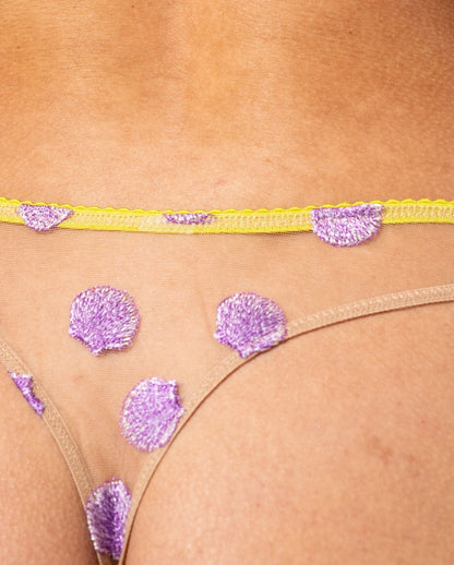 Mesh Thong Warm Nude/Lilac