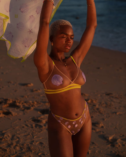 Mesh Bikini Briefs Warm Nude/Lilac