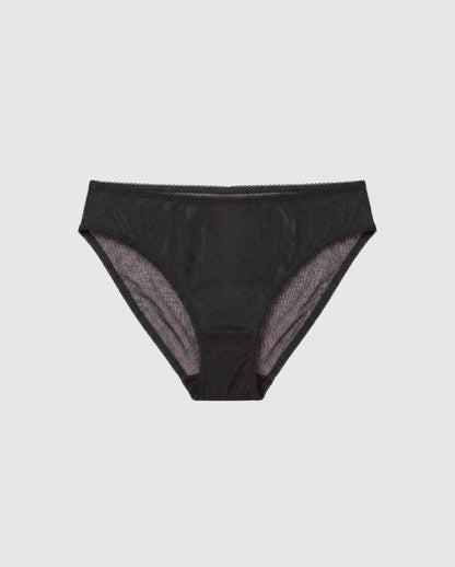Mesh Midi Briefs Black
