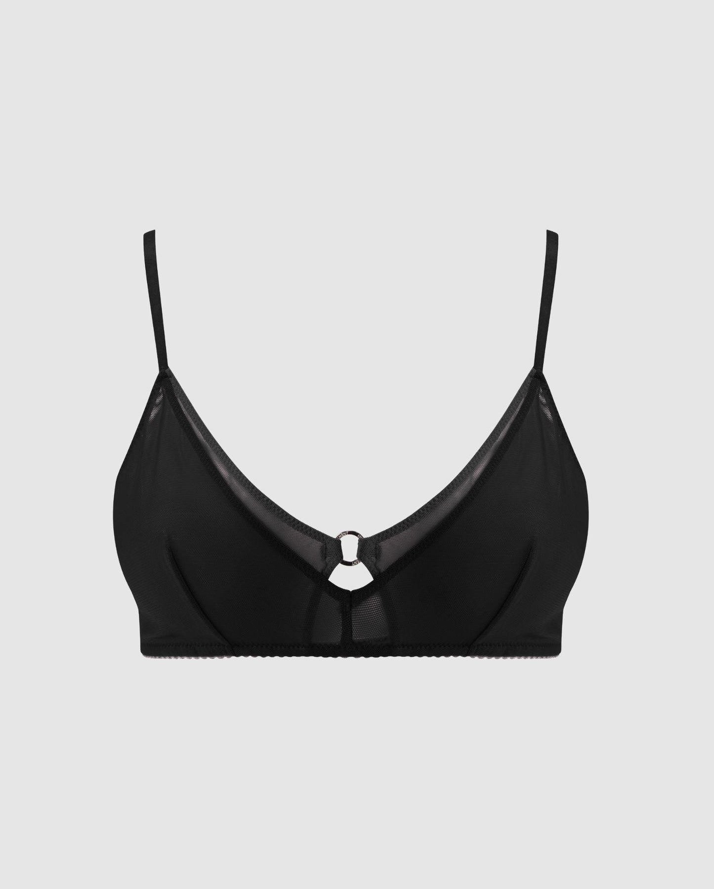 Mesh Double Triangle+ Bralette Black