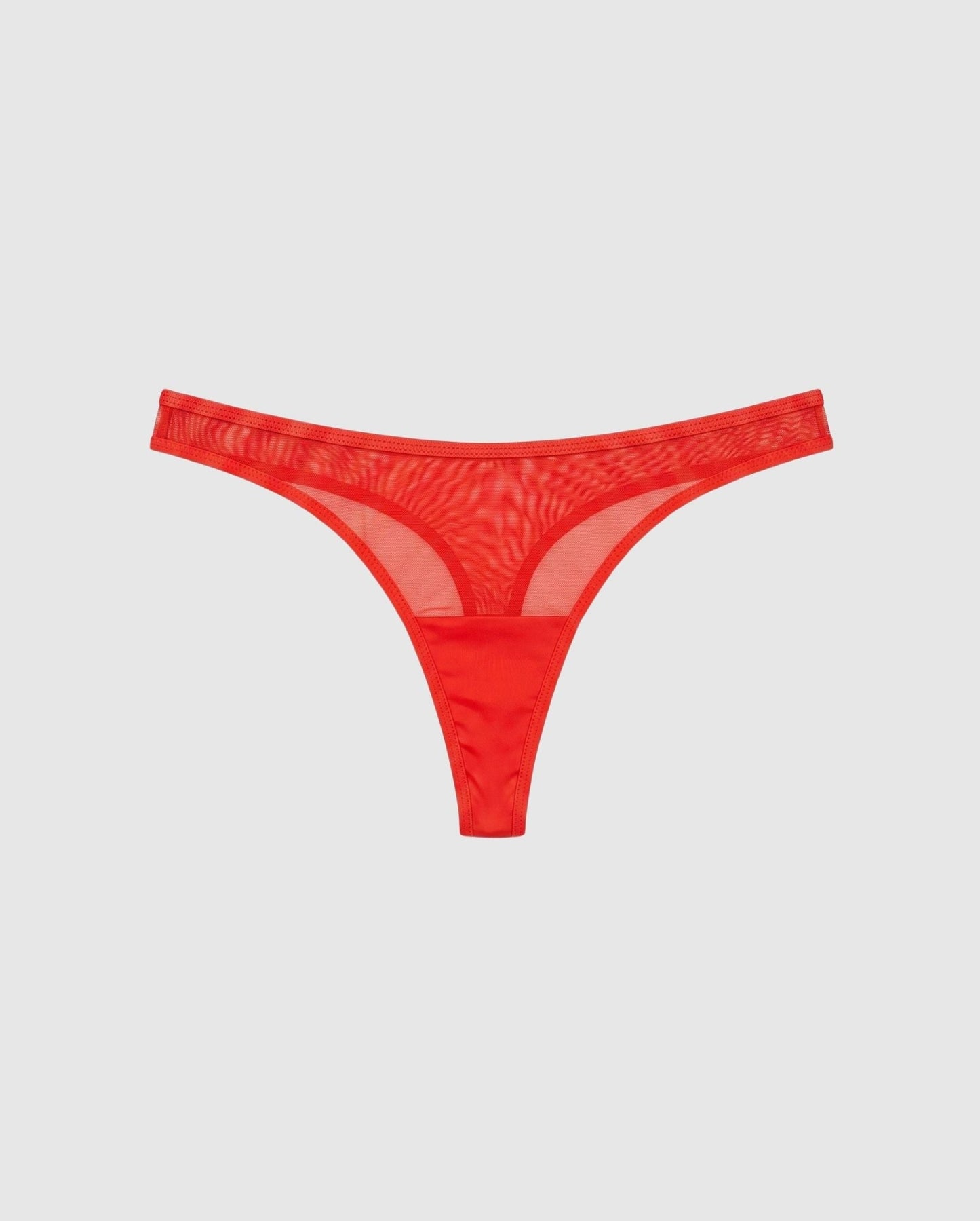 Mesh Dipped Thong Fiery Red