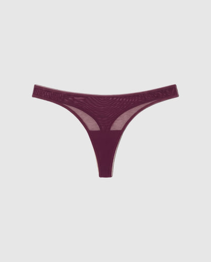 Mesh Dipped Thong Cherry