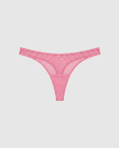 Mesh Dipped Thong Candy Pink