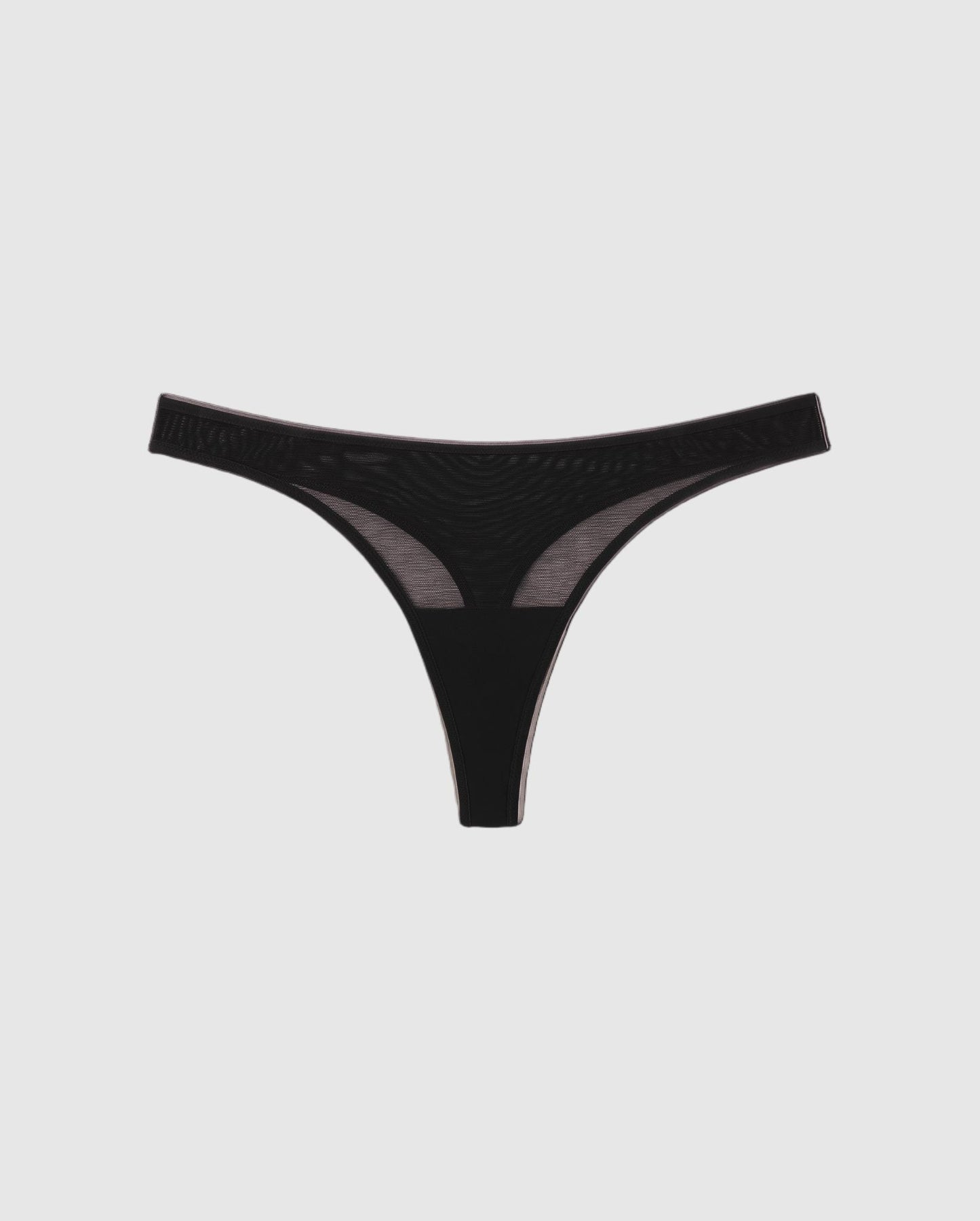 Mesh Dipped Thong Black