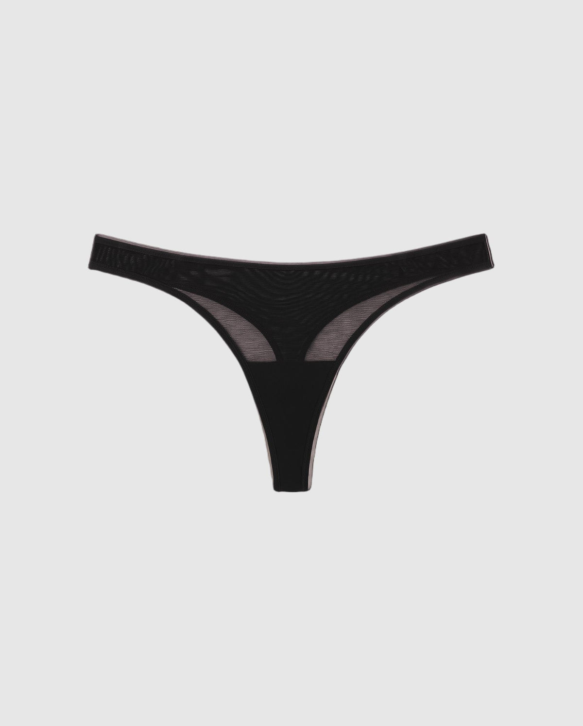 Mesh Dipped Thong Black