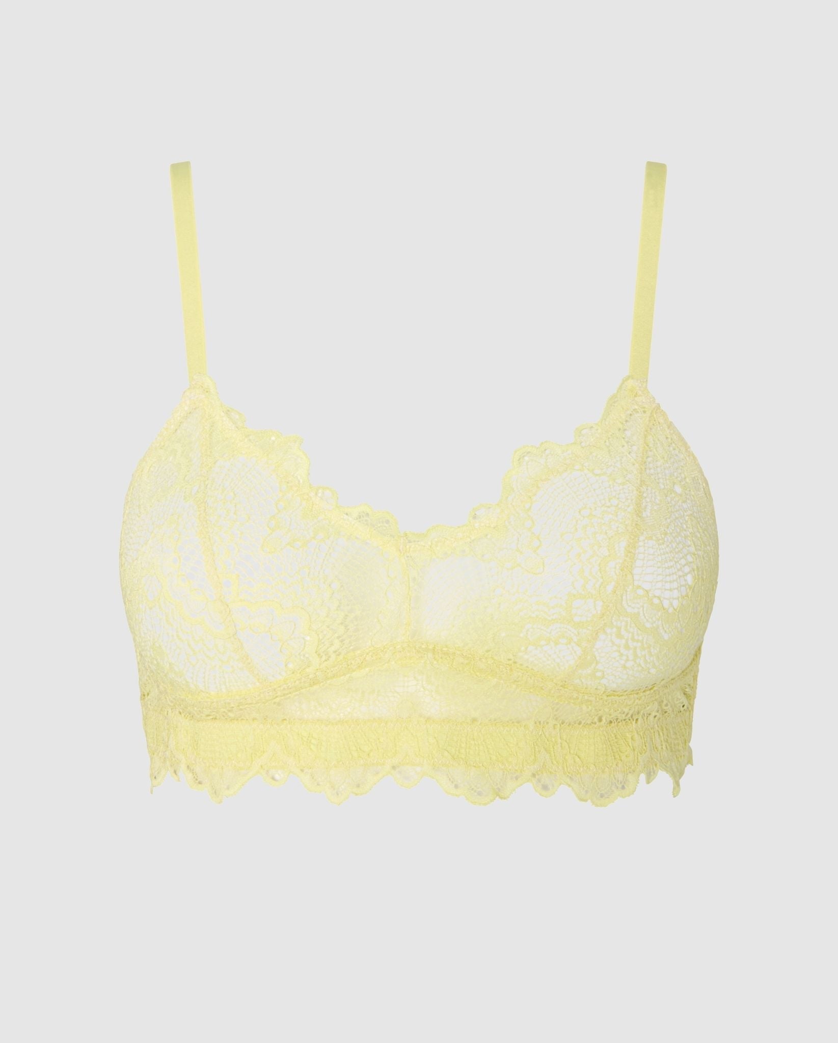 An lace balconette in a light yellow.