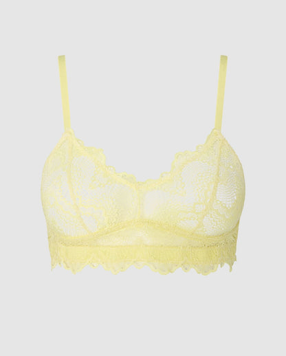 An lace balconette in a light yellow.