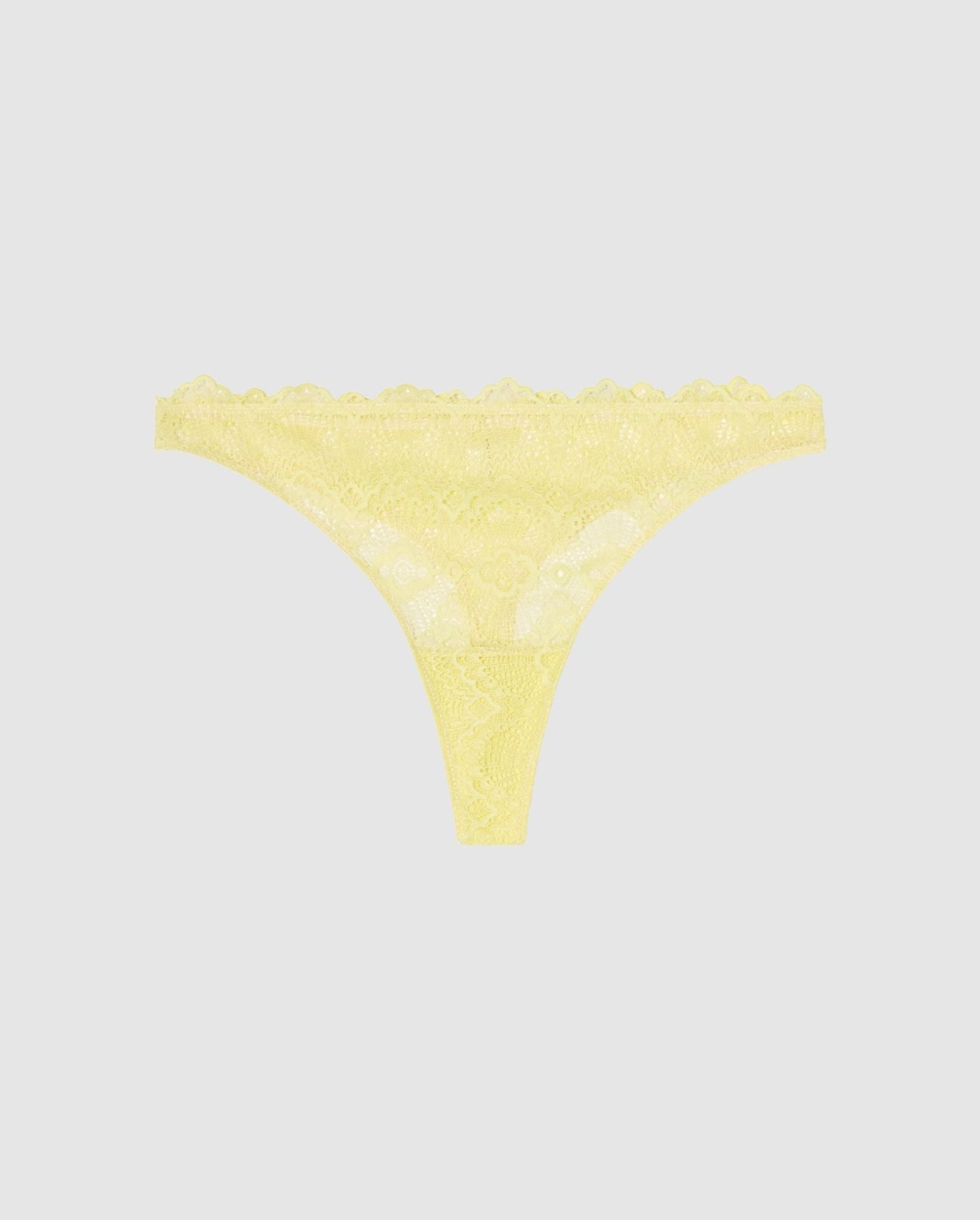 An lace highcut mid rise panty in light yellow.