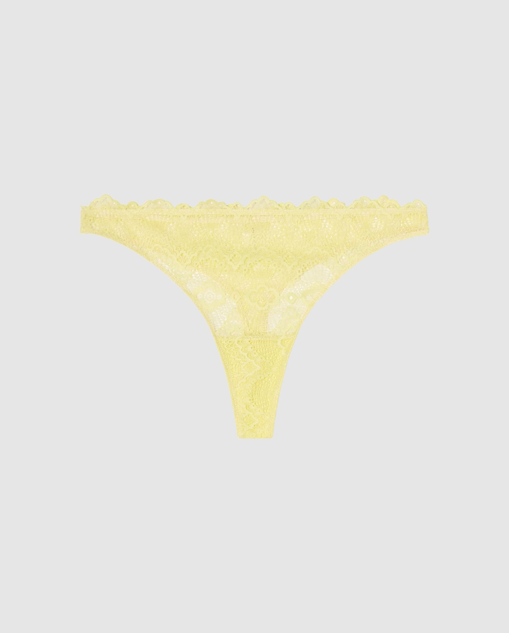 An lace highcut mid rise panty in light yellow.