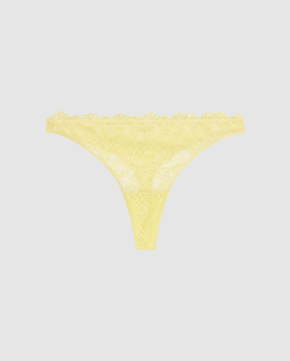 An lace highcut mid rise panty in light yellow.