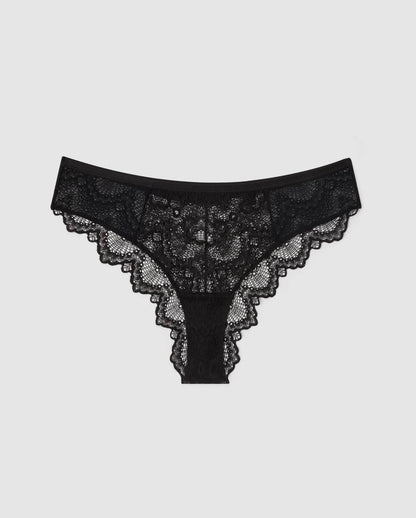 An flattering lace brief in a black design.