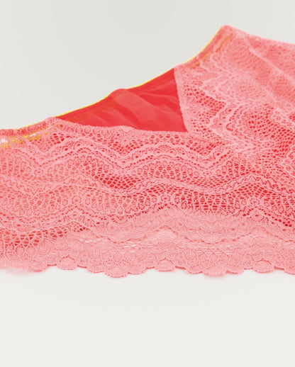 Lace Highwaist Briefs Coral