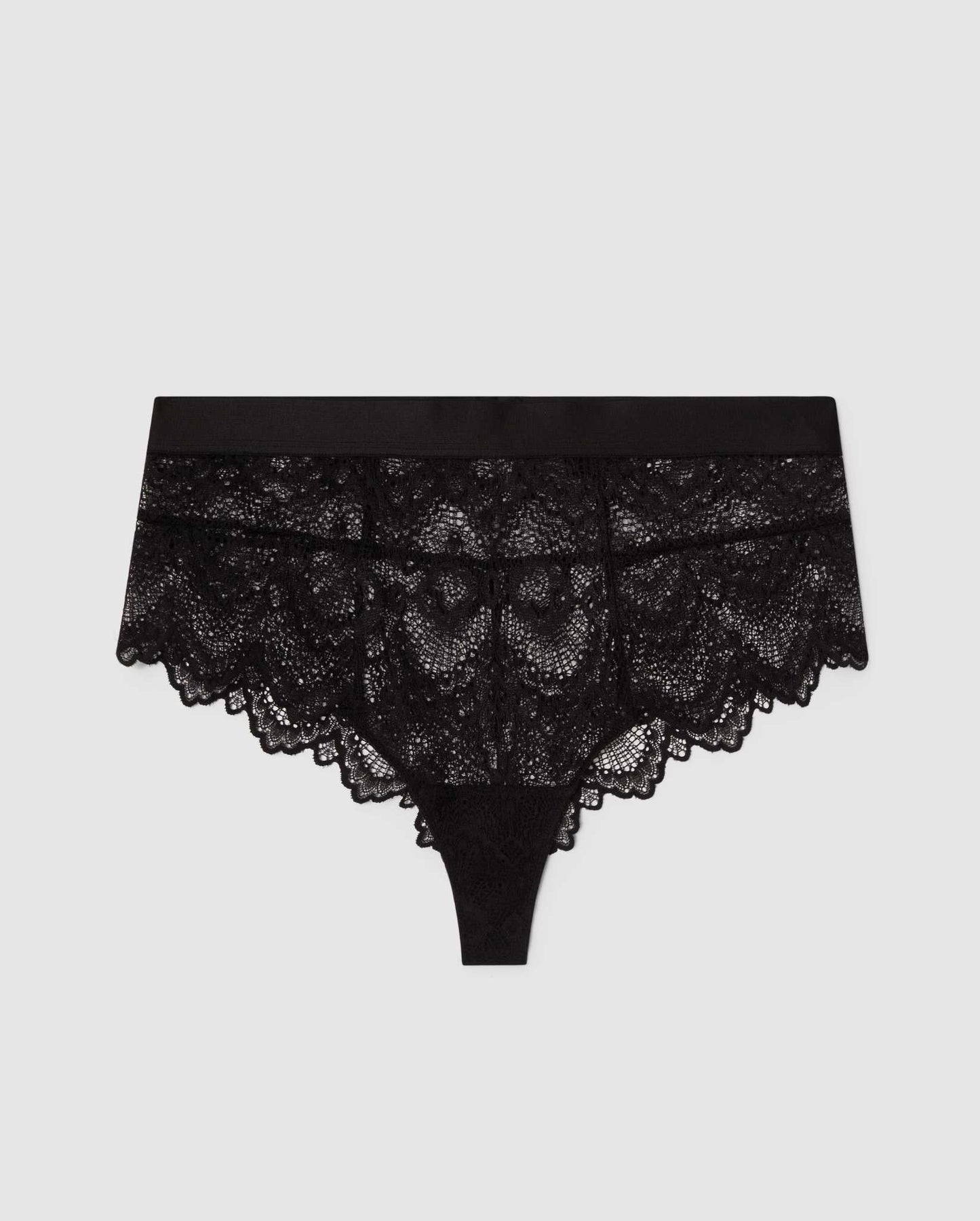 an lace highwaist high cut brief in black.