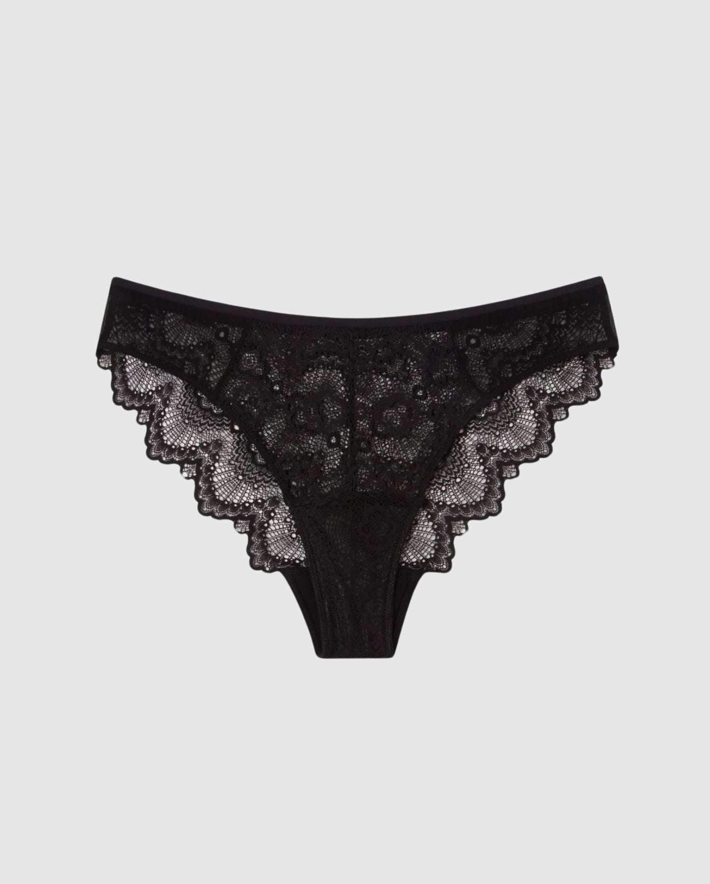 An lace period panty in black.