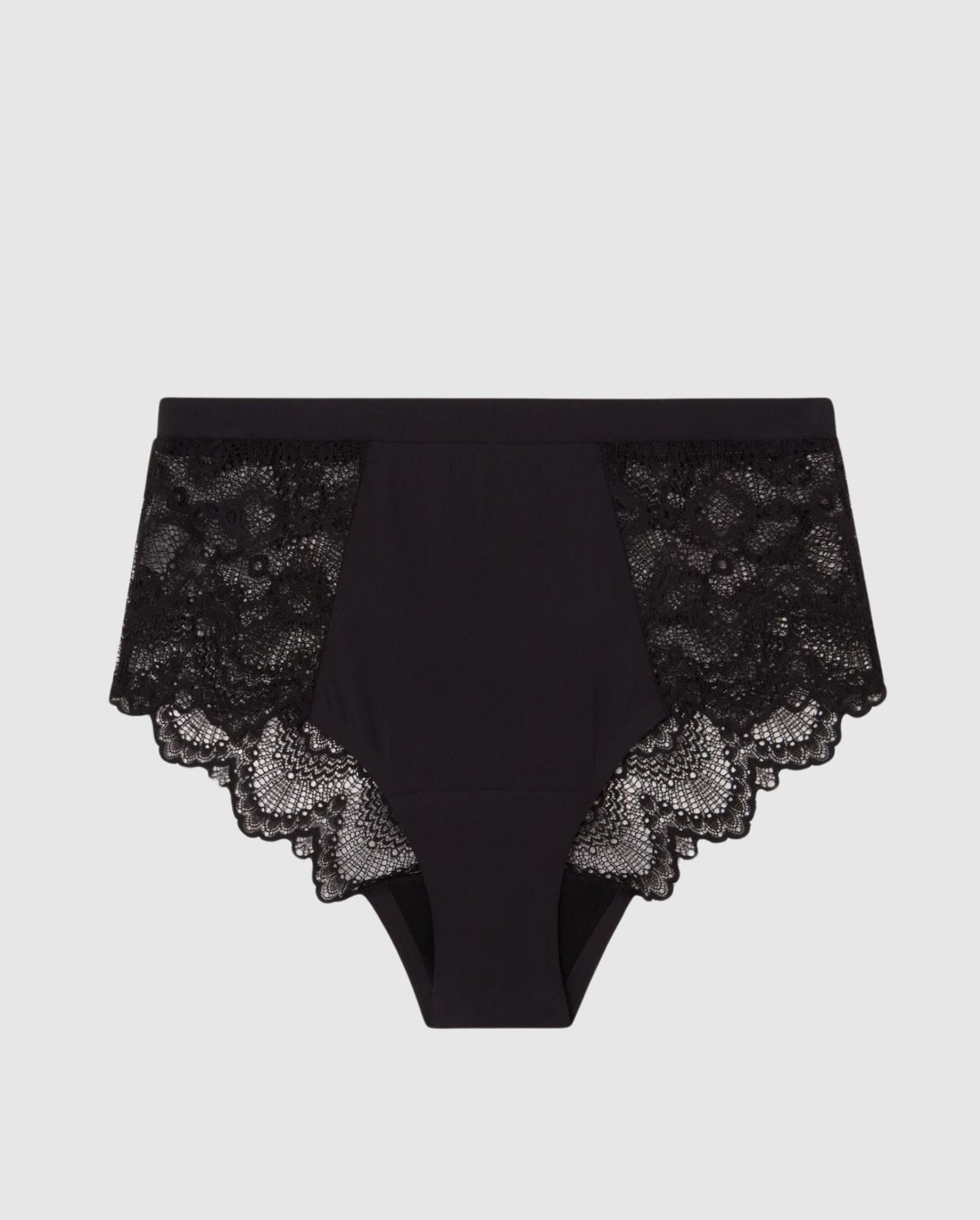 An black lace period panty.