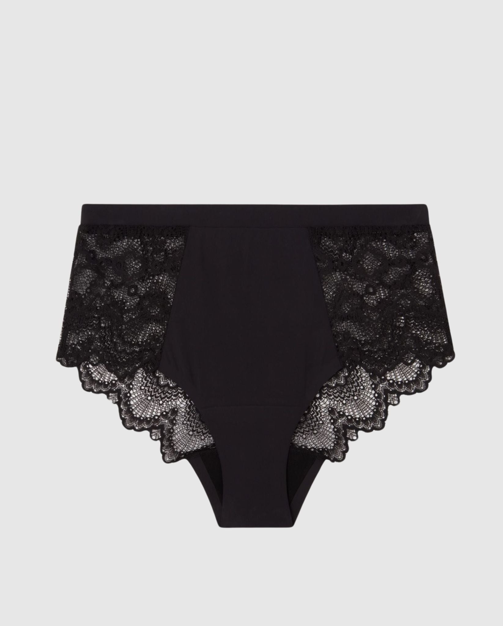 An black lace period panty.