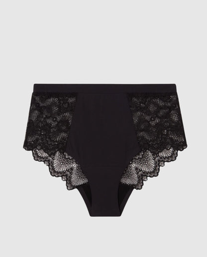 An black lace period panty.