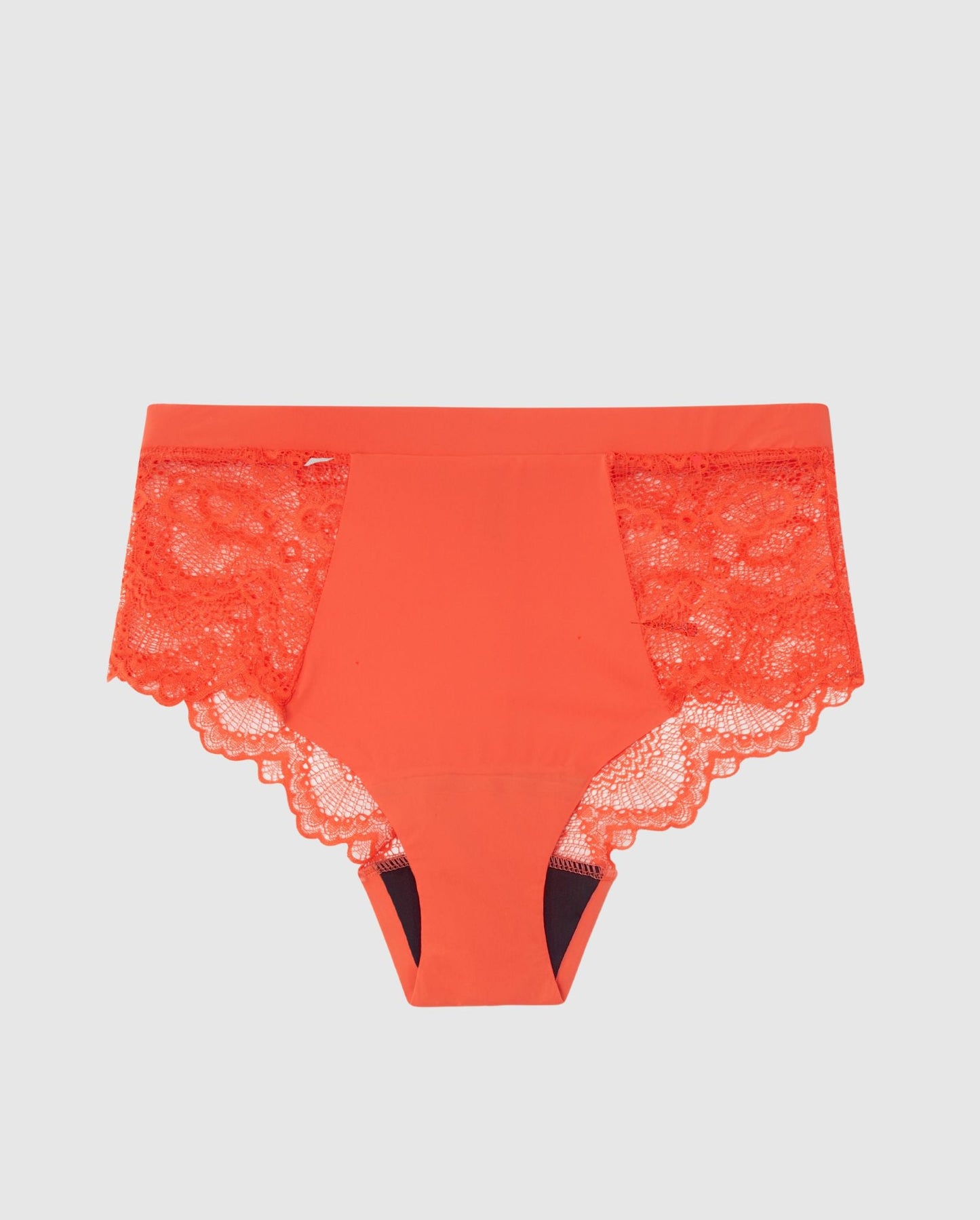 An lace highwaist brief in red.