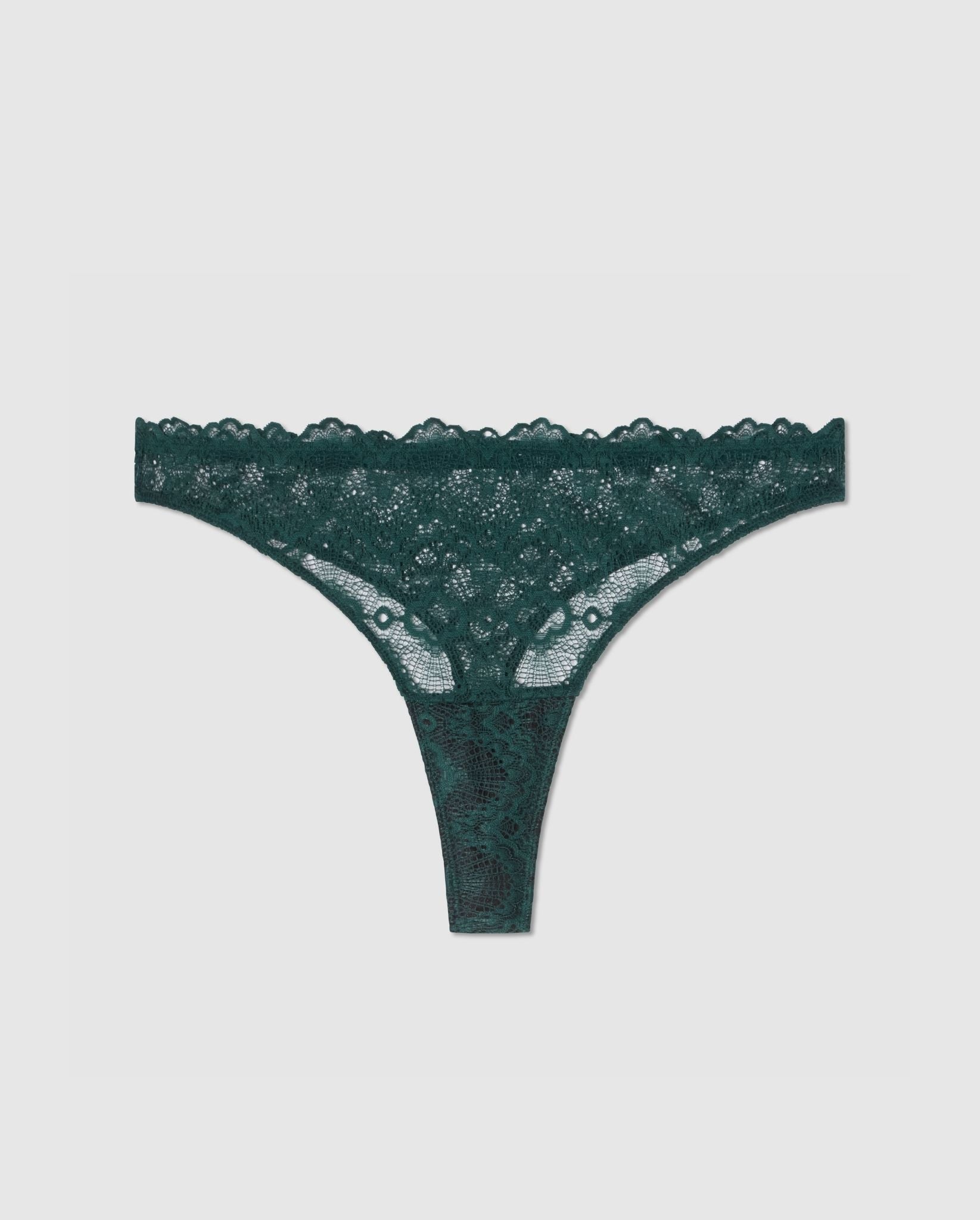 An lace period panty in green.