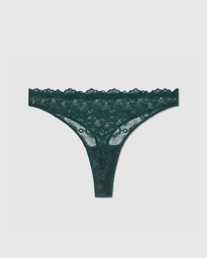 An lace period panty in green.