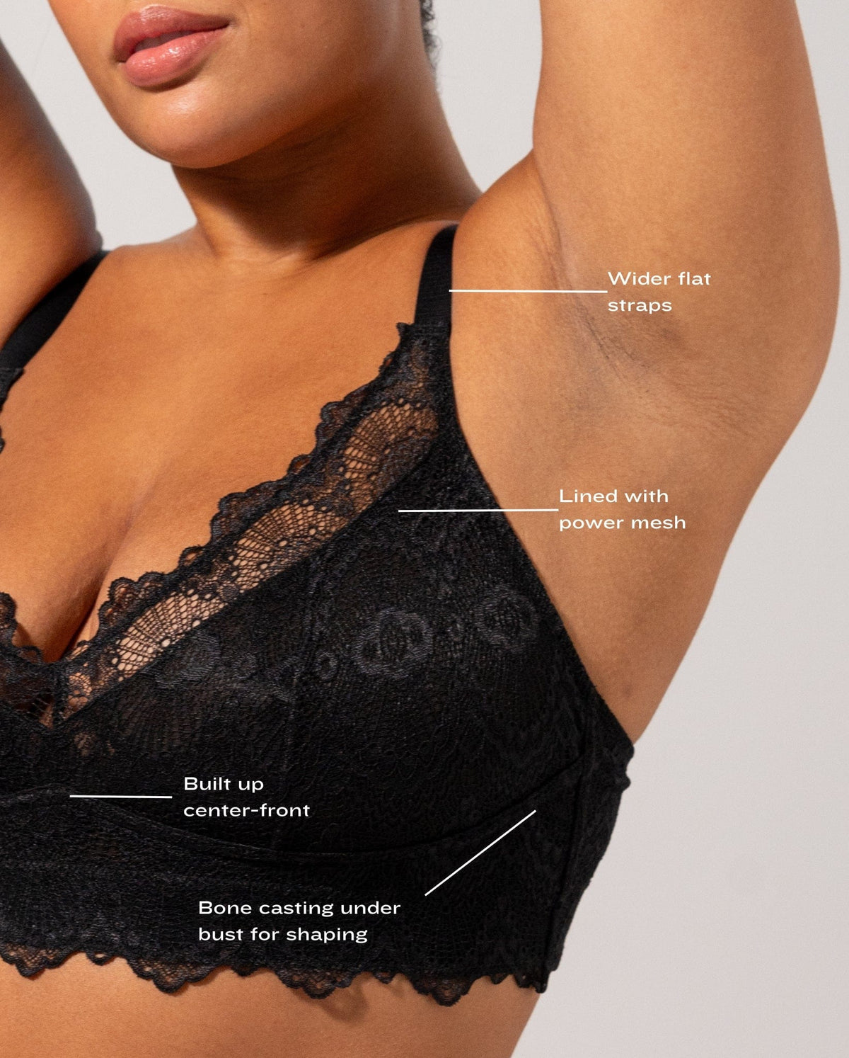 Lace Support+ Bralette Black