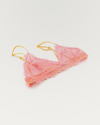 Lace Triangle Bralette Coral