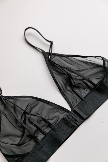 Mesh Triangle Bralette Black