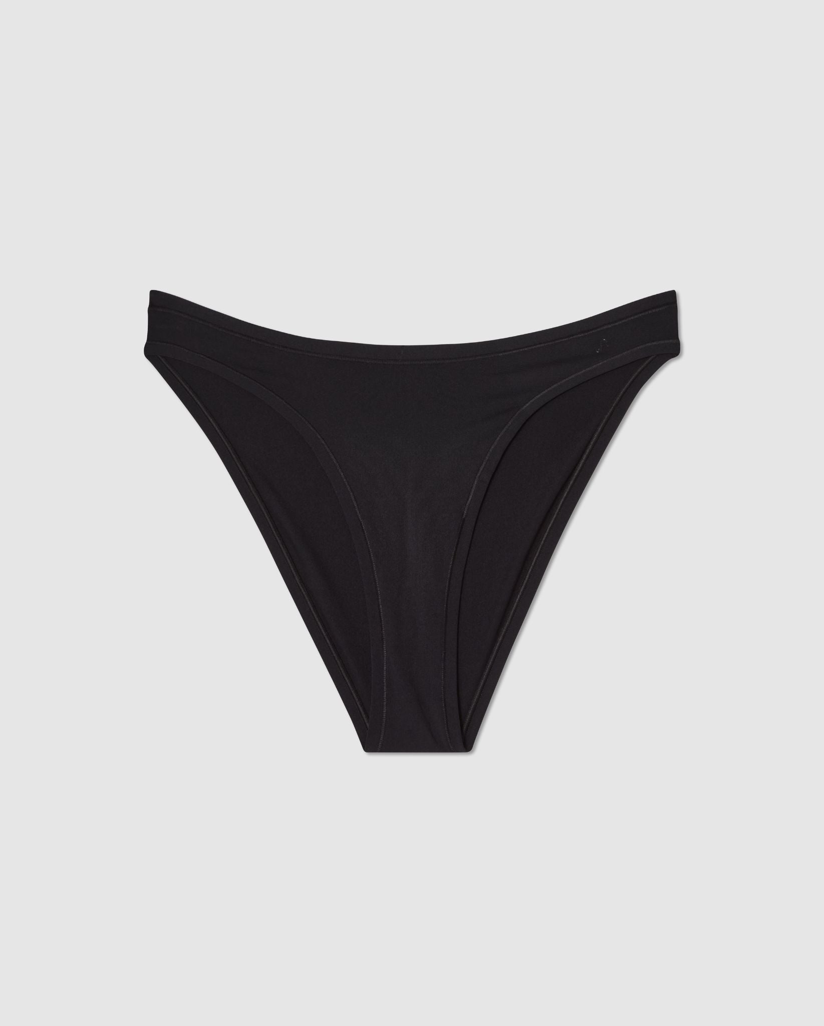 An microfibre bikini brief in black.