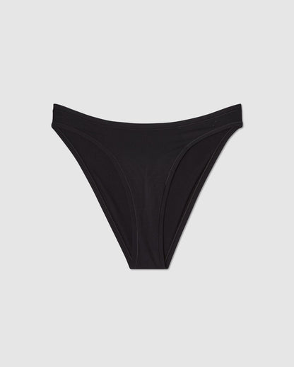 An microfibre bikini brief in black.