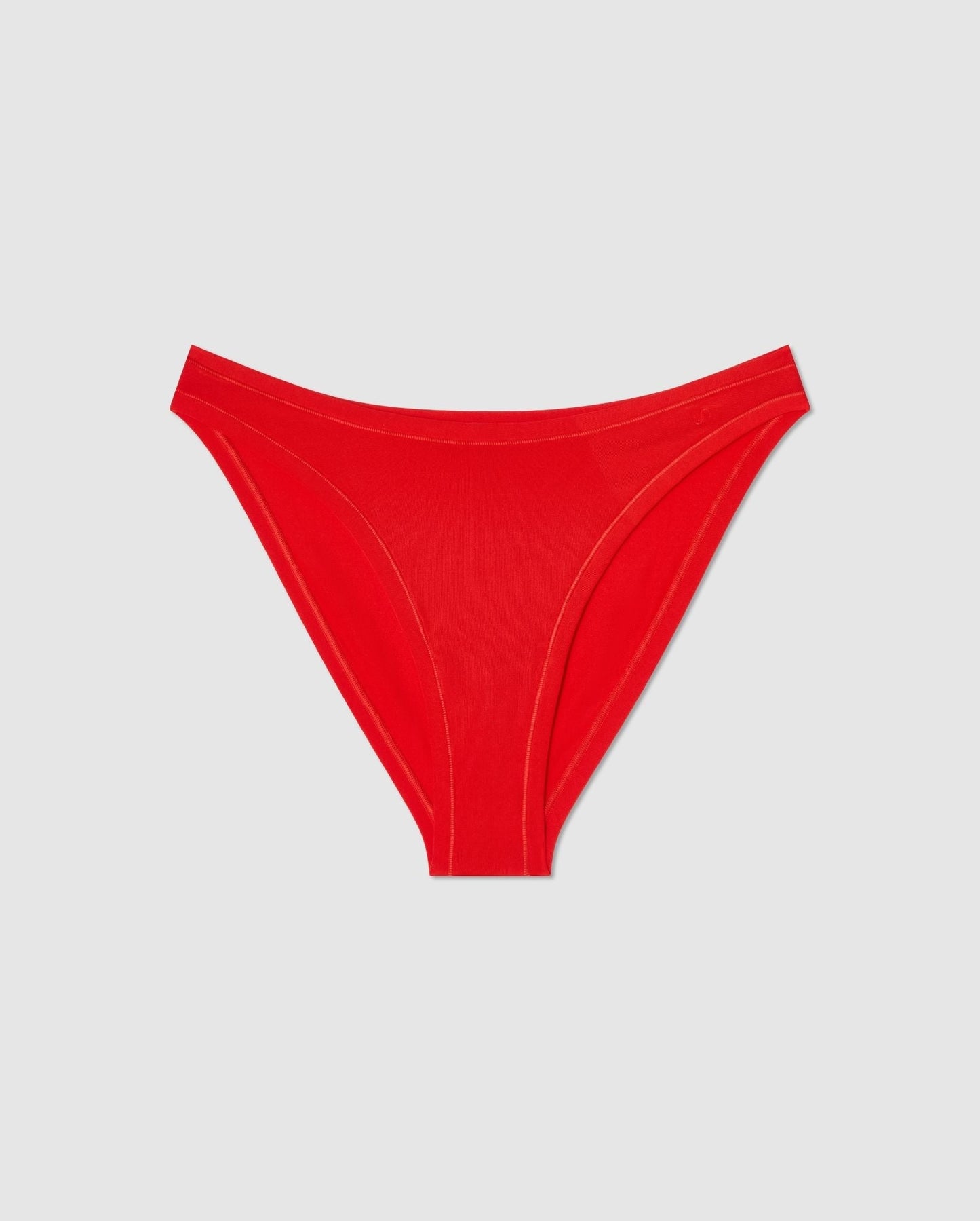 An microfibre bikini brief in red.