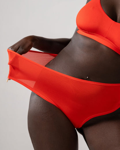 Micro Highwaist Maxi Briefs Fiery Red
