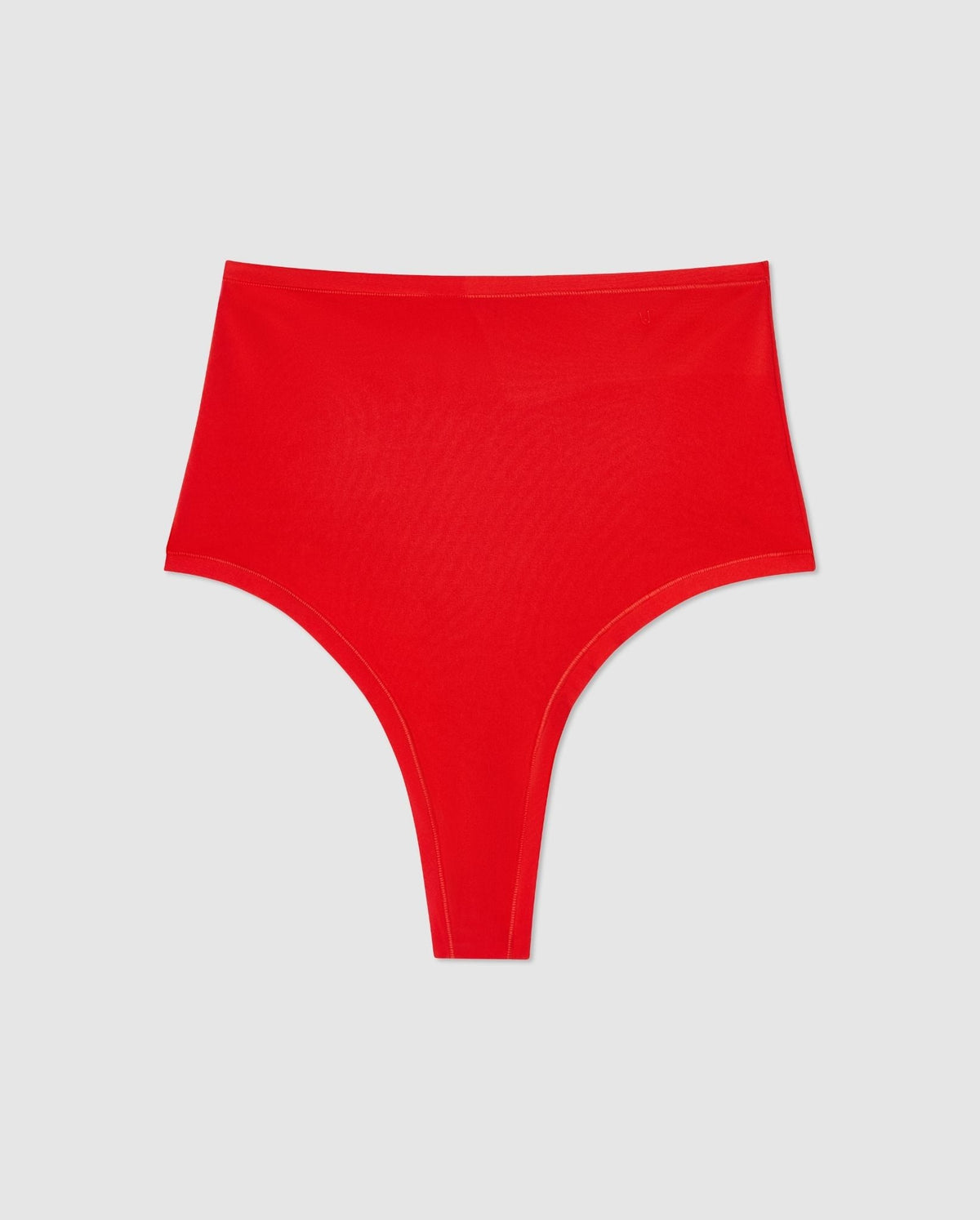 An microfiber highwaist brief in red.