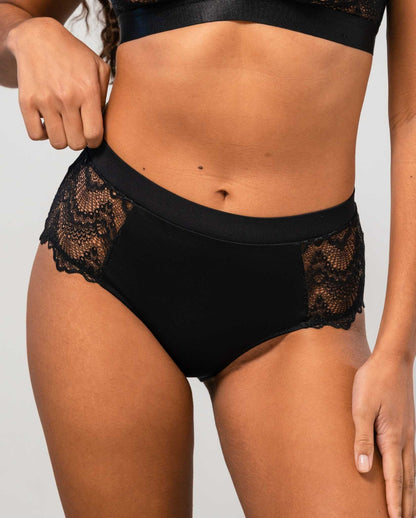 Lace Highwaist String 002 Black