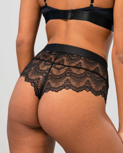 Lace Highwaist String 002 Black